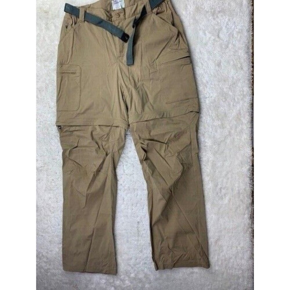 L L Bean Size M Mens Convertable Stretch Cargo Pants Khaki Zip Off Leg